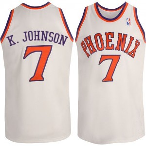 Maillot NBA Phoenix Suns #7 Kevin Johnson Blanc Adidas Swingman New Throwback - Homme