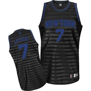 Maillot Authentic New York Knicks NBA Groove Gris noir - #7 Carmelo Anthony - Homme