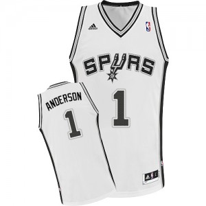 Maillot NBA Blanc Kyle Anderson #1 San Antonio Spurs Home Swingman Homme Adidas