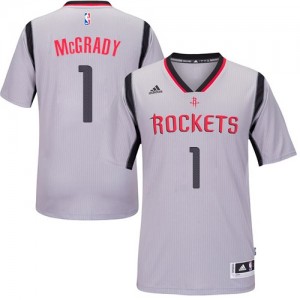 Houston Rockets Tracy McGrady #1 Alternate Authentic Maillot d'équipe de NBA - Gris pour Homme