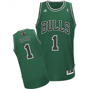 Chicago Bulls Derrick Rose #1 Swingman Maillot d'équipe de NBA - Vert pour Homme