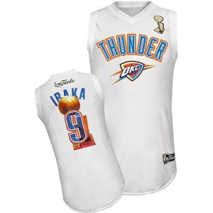 Oklahoma City Thunder Serge Ibaka #9 2012 Finals Authentic Maillot d'équipe de NBA - Blanc pour Homme