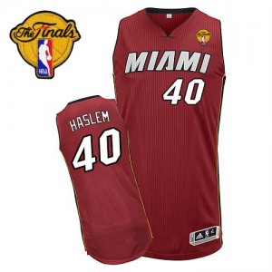 Maillot NBA Authentic Udonis Haslem #40 Miami Heat Alternate Finals Patch Rouge - Homme