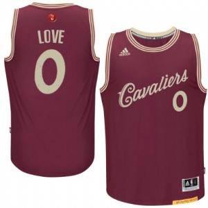 Maillot NBA Rouge Kevin Love #0 Cleveland Cavaliers 2015-16 Christmas Day Swingman Homme Adidas