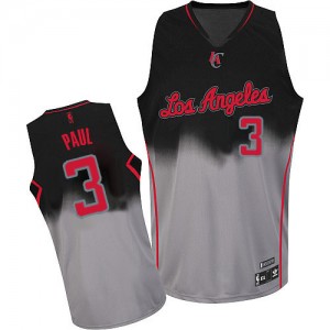 Maillot NBA Gris noir Chris Paul #3 Los Angeles Clippers Fadeaway Fashion Authentic Homme Adidas