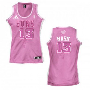 Maillot NBA Phoenix Suns #13 Steve Nash Rose Adidas Authentic Fashion - Femme