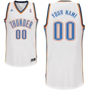 Maillot NBA Oklahoma City Thunder Personnalisé Swingman Blanc Adidas Home - Homme