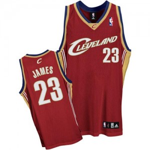 Cleveland Cavaliers LeBron James #23 Authentic Maillot d'équipe de NBA - Vin Rouge pour Homme