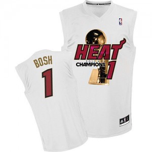 Maillot Adidas Blanc Finals Champions Authentic Miami Heat - Chris Bosh #1 - Homme