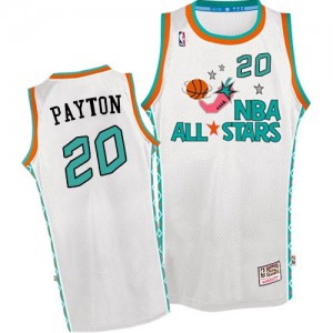 Oklahoma City Thunder #20 Mitchell and Ness Throwback 1996 All Star Blanc Authentic Maillot d'équipe de NBA pas cher - Gary Payton pour Homme