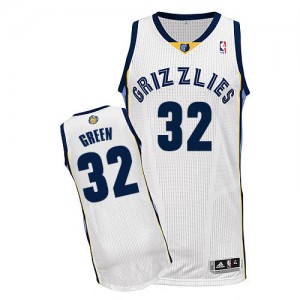 Maillot NBA Blanc Jeff Green #32 Memphis Grizzlies Home Authentic Homme Adidas