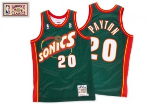 Maillot Mitchell and Ness Vert SuperSonics Throwback Authentic Oklahoma City Thunder - Gary Payton #20 - Homme