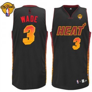 Maillot Authentic Miami Heat NBA Vibe Finals Patch Noir - #3 Dwyane Wade - Homme