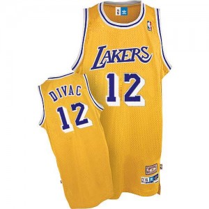 Maillot NBA Authentic Vlade Divac #12 Los Angeles Lakers Throwback Or - Homme
