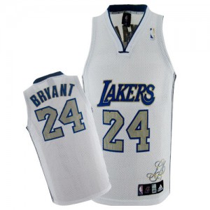 Maillot NBA Blanc Kobe Bryant #24 Los Angeles Lakers City Style Swingman Homme Adidas