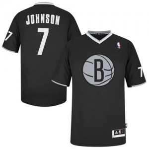 Maillot NBA Noir Joe Johnson #7 Brooklyn Nets 2013 Christmas Day Authentic Homme Adidas