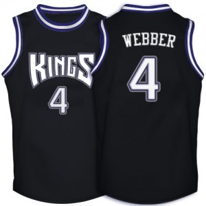 Maillot NBA Authentic Chris Webber #4 Sacramento Kings Throwback Noir - Homme