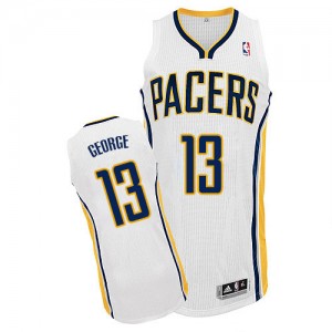 Indiana Pacers Paul George #13 Home Authentic Maillot d'équipe de NBA - Blanc pour Homme
