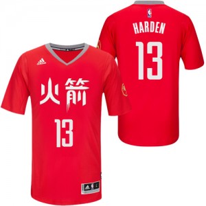 Houston Rockets #13 Adidas Slate Chinese New Year Rouge Authentic Maillot d'équipe de NBA Vente - James Harden pour Homme