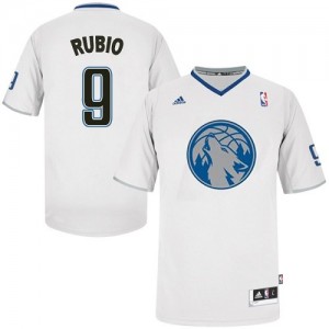 Maillot Authentic Minnesota Timberwolves NBA 2013 Christmas Day Blanc - #9 Ricky Rubio - Homme