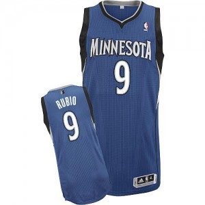 Minnesota Timberwolves #9 Adidas Road Slate Blue Authentic Maillot d'équipe de NBA Discount - Ricky Rubio pour Enfants