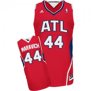 Maillot NBA Atlanta Hawks #44 Pete Maravich Rouge Adidas Swingman Alternate - Homme