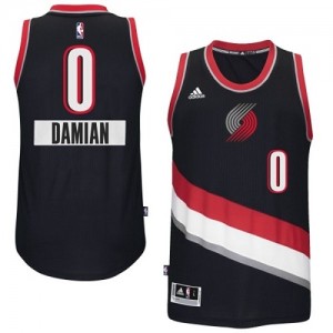Maillot NBA Authentic Damian Lillard #0 Portland Trail Blazers 2014-15 Christmas Day Noir - Homme