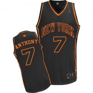 New York Knicks #7 Adidas Fashion Noir / Orange Swingman Maillot d'équipe de NBA en vente en ligne - Carmelo Anthony pour Homme
