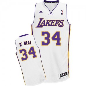 Maillot Adidas Blanc Alternate Swingman Los Angeles Lakers - Shaquille O'Neal #34 - Homme