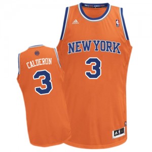 New York Knicks Jose Calderon #3 Alternate Swingman Maillot d'équipe de NBA - Orange pour Homme