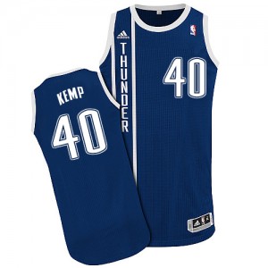 Maillot Adidas Bleu marin Alternate Authentic Oklahoma City Thunder - Shawn Kemp #40 - Homme