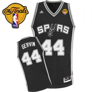 Maillot NBA Noir George Gervin #44 San Antonio Spurs Road Finals Patch Swingman Homme Adidas