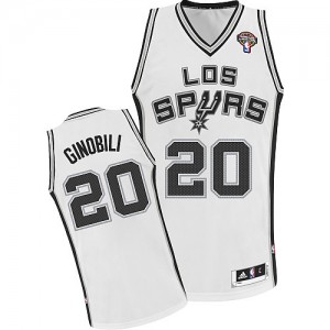 Maillot NBA San Antonio Spurs #20 Manu Ginobili Blanc Adidas Authentic Latin Nights - Homme