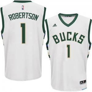 Maillot Authentic Milwaukee Bucks NBA Home Blanc - #1 Oscar Robertson - Homme