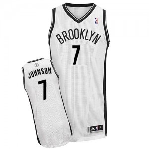 Brooklyn Nets #7 Adidas Home Blanc Authentic Maillot d'équipe de NBA pas cher - Joe Johnson pour Homme