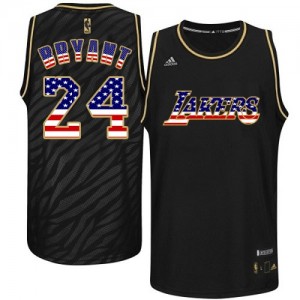 Maillot Swingman Los Angeles Lakers NBA USA Flag Fashion Noir - #24 Kobe Bryant - Homme