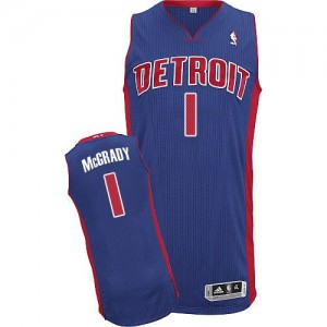 Maillot Authentic Detroit Pistons NBA Road Bleu royal - #1 Tracy McGrady - Homme