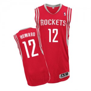 Maillot NBA Rouge Dwight Howard #12 Houston Rockets Road Authentic Homme Adidas