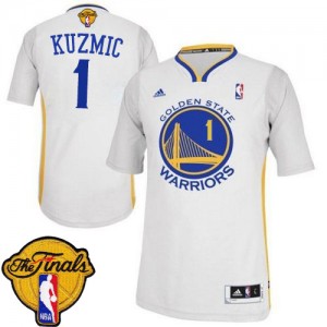 Golden State Warriors #1 Adidas Alternate 2015 The Finals Patch Blanc Authentic Maillot d'équipe de NBA en ligne pas chers - Ognjen Kuzmic pour Homme
