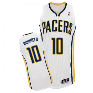 Maillot NBA Indiana Pacers #10 Chase Budinger Blanc Adidas Authentic Home - Homme