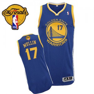 Maillot NBA Bleu royal Chris Mullin #17 Golden State Warriors Road 2015 The Finals Patch Authentic Homme Adidas