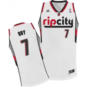 Portland Trail Blazers #7 Adidas Throwback Blanc Authentic Maillot d'équipe de NBA Le meilleur cadeau - Brandon Roy pour Homme