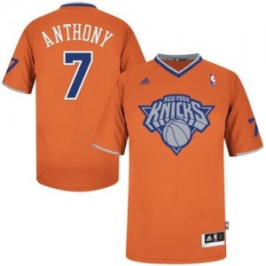 New York Knicks Carmelo Anthony #7 2013 Christmas Day Swingman Maillot d'équipe de NBA - Orange pour Homme