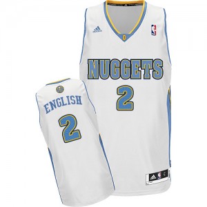 Maillot NBA Denver Nuggets #2 Alex English Blanc Adidas Swingman Home - Homme