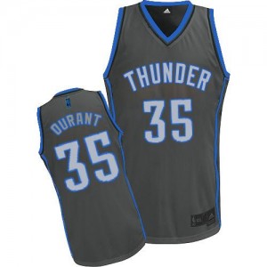 Maillot Adidas Gris Graystone Fashion Authentic Oklahoma City Thunder - Kevin Durant #35 - Homme