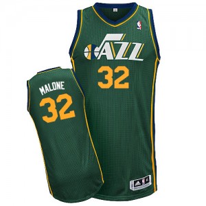 Maillot Authentic Utah Jazz NBA Alternate Vert - #32 Karl Malone - Homme