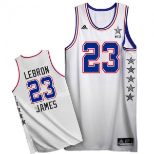 Maillot NBA Cleveland Cavaliers #23 LeBron James Blanc Adidas Authentic 2015 All Star - Homme