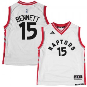 Maillot NBA Toronto Raptors #15 Anthony Bennett Blanc Adidas Swingman - Homme