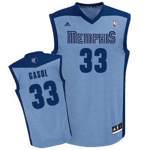 Maillot NBA Memphis Grizzlies #33 Marc Gasol Bleu clair Adidas Swingman Alternate - Homme