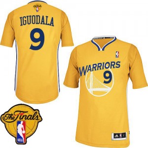 Golden State Warriors Andre Iguodala #9 Alternate 2015 The Finals Patch Authentic Maillot d'équipe de NBA - Or pour Homme